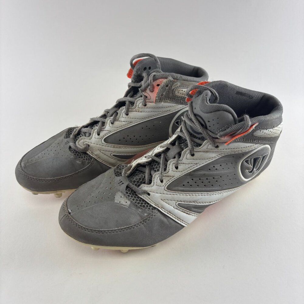 2010s Synthetic Warrior 2nd Degree 3.0 Mid Lacrosse Cleats Gray/White Men’s 9.5